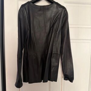 Elegant Black Women's Leather Tunic size S-M